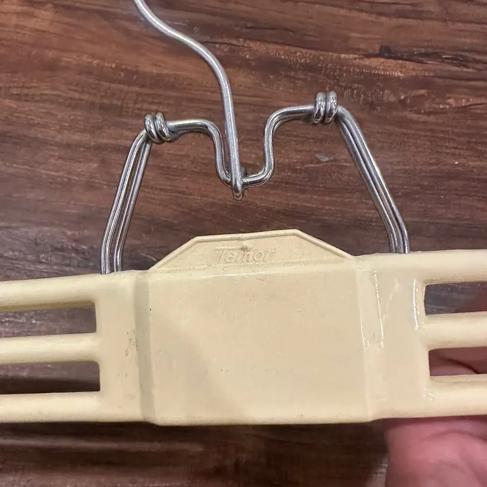 Vintage Tamor Hanger Plastic Ivory Yellow Clip Type Pants Skirt